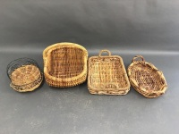 Collection of 4 Wicker/Cane Baskets