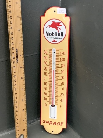 Vintage Style Enamelled Steel Mobil Wall Thermometer