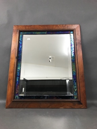 Pine & Leadlight Framed Mirror