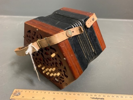 Rare Lachenal 20 Key English Concertina with Original Cardboard Box - c1860's - Serial No.7193 ?