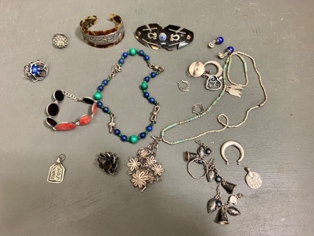 Asstd Lot of Mainly Sterling Silver and Gemstone Jewllery