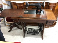 Vintage Treadle Singer Sewing Machine & Cabinet