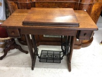 Vintage Treadle Singer Sewing Machine & Cabinet - 2