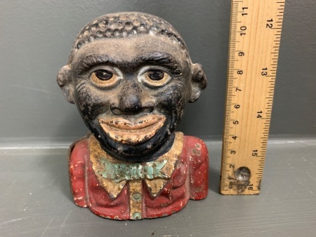 Vintage Style Cast Iron Caricature Money Box