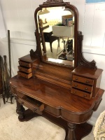 Antique Colonial Red Cedar Dresser with Original Bevelled Mirror - 2