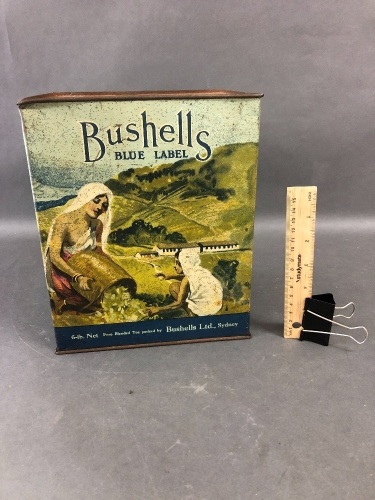 Vintage Bushells Tea Tin Blue