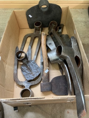 Asstd Lot of Vintage Tool Heads inc. Picks, Mattocks etc - Some Marked