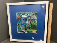 Mid 20th Century Abstract Framed Oil On Board