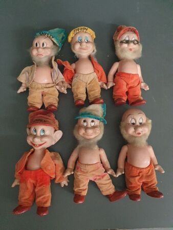 c1938 Knickerbocker Toy Company - 6 of the Seven Dwarves For Restoration