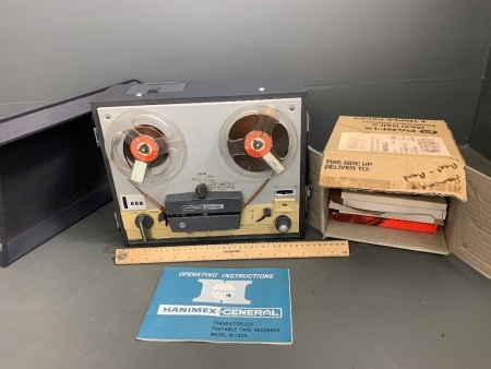 Vintage Hanimex General Reel to Reel Tap Recorder + Tape Reels