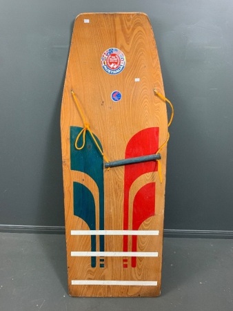 Vintage Steamed Plywood Fred Williams Ski Board