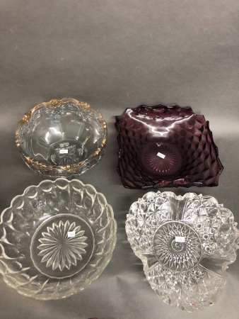 4 Assorted Glass Bowls