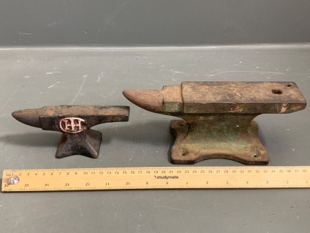 2 x Small Vintage Jewellers Anvils