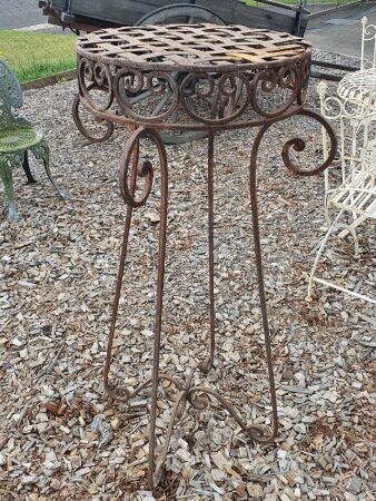 Tall Heavy Rustic Scrolled Metalwork Plant Stand