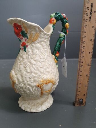 Vintage Clarice Cliff Newport Pottery Celtice Harvest Jug - Some Wear to Paint on Handle