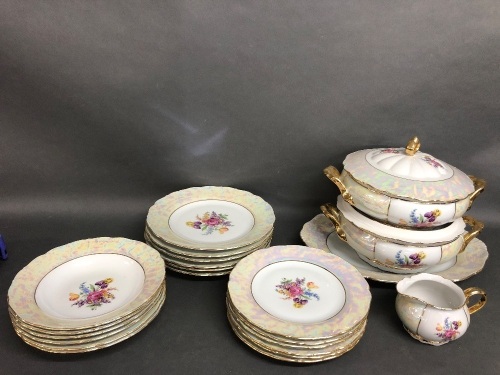 Vintage Lustre Czech Dinner Setting