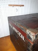 WWII OFFICERS CHEST. HANDMADE/SIGNWRITTEN, H.J. WINSEN - 995W X 480H X 500D - CONDITION GOOD - 2