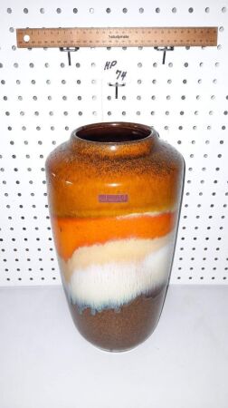 RETRO SCHEURICH LARGE LAVA GLAZE WEST GERMAN VASE - 380H - CONDITION GOOD