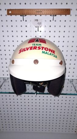 VINTAGE 1995 KENTS CAR RACING HELMET, PART TROPHY FOR WINNER OF THE SINGHA SOUTH EAST ASIA CROSS COUNTRY RALLY 1995 - SERIAL NUMBER .062. - CONDITION GOOD