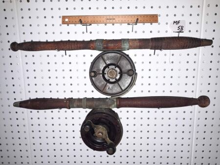 PAIR VINTAGE REELS - SPALDING AND DUPLEX - CONDITION GOOD