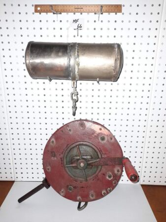 VINTAGE GUNWHALE SNAPPER WINCH + VINTAGE STAINLESS STEEL BOAT MOURING BUOY - CONDITION FAIR