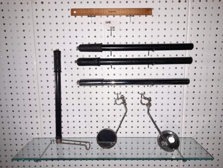 4 X VINTAGE BIKE PUMPS + PAIR VINTAGE PUSHBIKE MIRRORS- CONDITION GOOD