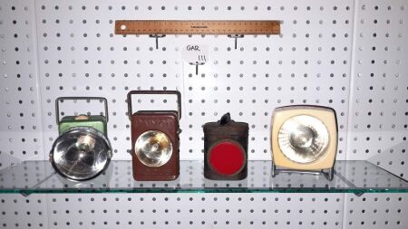 4 X VINTAGE PUSHBIKE BATTERY LIGHTS. RARE.- CONDITION GOOD