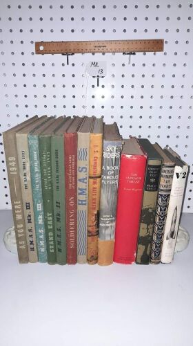 SELECTION OF VINTAGE WORLD WAR 2 BOOKS (13 OF) - AUSTRALIAN AND BRITTISH - CONDITION FAIR