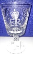 QUEEN ELIZABETH 2ND 1947-1972 SILVER WEDDING 20TH NOVEMBER 1972 CRYSTAL GOBLET AS NEW. - CONDITION GOOD - 2