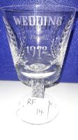 QUEEN ELIZABETH 2ND 1947-1972 SILVER WEDDING 20TH NOVEMBER 1972 CRYSTAL GOBLET AS NEW. - CONDITION GOOD - 5