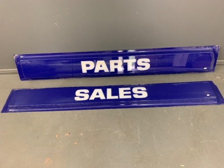 Long Parts and Sales Moulded Perspex Signs from Motor Dealership Light Box
