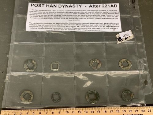 Collection of 8 Post Han Dynasty Chinese Coins - After 221AD