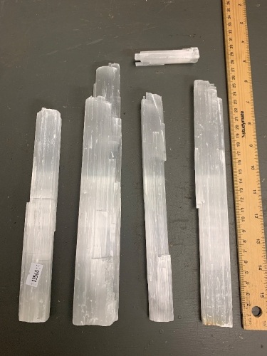 4 x Selenite Crystal Rods from Morocco