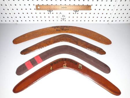 VINTAGE BOOMERANGS - INCLUDING RARE 'HAWES' BOOMERANG AUSTRALIA 1960'S. - CONDITION GOOD