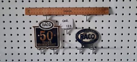 MEMBERSHIP BADGE - RACQ 50 YEARS, VINTAGE ENAMEL RACQ MEMBERSHIP BADGE. - CONDITION GOOD