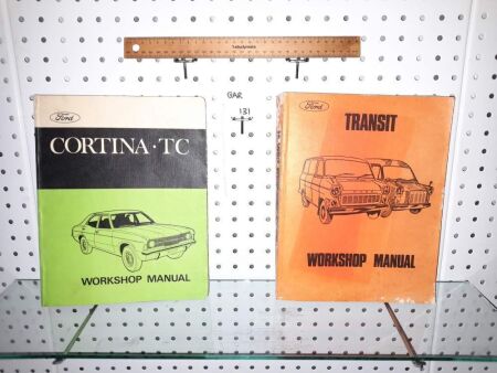 VINTAGE FORD TC CORTINA, FORD TRANSIT MANUALS. - CONDITION GOOD