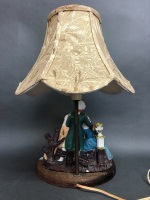 Vintage Table Lamp with Meissen Style Removable Porcelain Grouping - 2