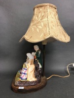 Vintage Table Lamp with Meissen Style Removable Porcelain Grouping - 3