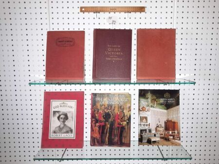 SELECTION OF ROYAL FAMILY BOOKS - THE LIFE OF QUEEN VICTORIA 1901 U.S.A, OUR ROYAL FAMILY, PRINCESS MARGARET, QUEEN MARY'S DOLL HOUSE, GOD BLESS HER THE QUEEN MOTHER, ROYAL MOVIE OF WINDSOR. _ CONDITION GOOD