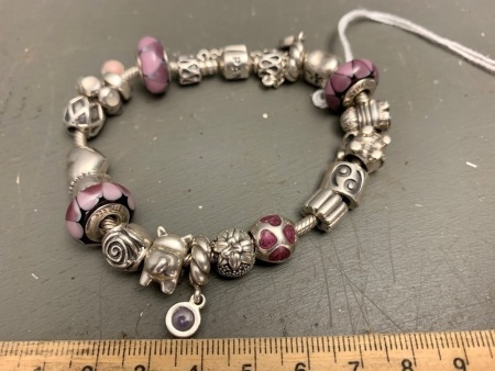 Pandora Charm Bracelet with App. 19 Charms