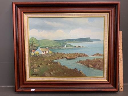 Brown's Bay - Framed Original Artwork on Canvas - Signed JJ O'Neill