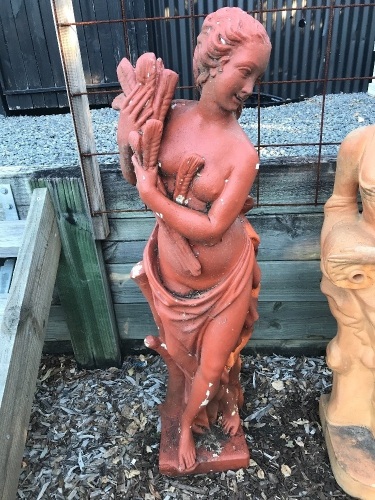 Large Vintage Painted Lady Statue