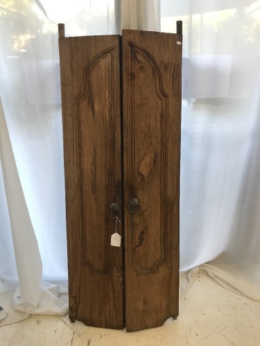 Pair of Vintage Hardwood Village Doors from Lombok Island