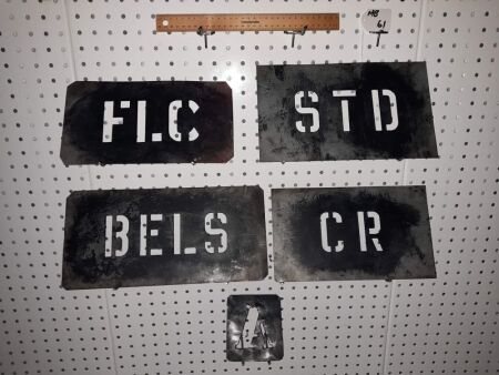 VINTAGE STEEL STENCILS. - CONDITION GOOD