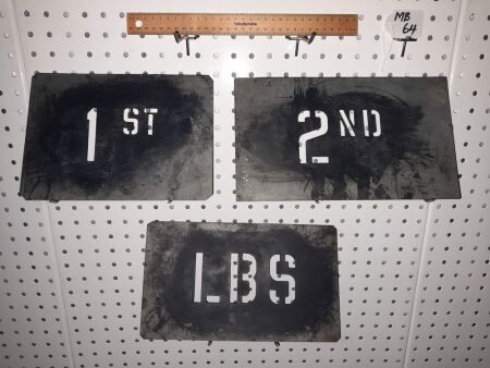 VINTAGE STEEL STENCILS. - CONDITION GOOD