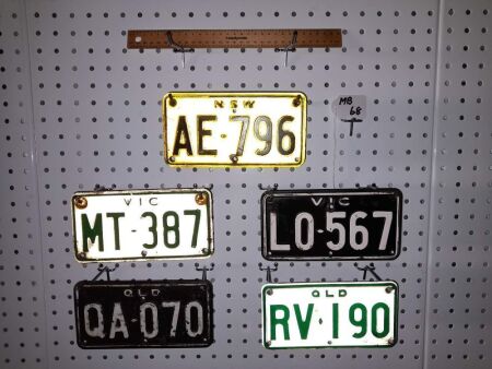 SELECTION VINTAGE MOTORCYCLE NUMBER PLATES. - CONDITION GOOD