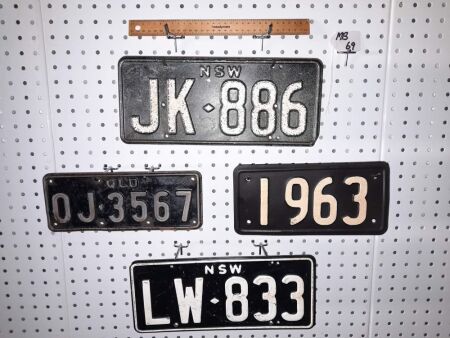 SELECTION VINTAGE CAR, TRAILER, 1963 NUMBER PLATES. - CONDITION GOOD