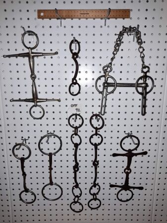 SELECTION VINTAGE BRIDLE BITS - HORSE / GOAT. - CONDITION GOOD