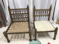 Pair of Vintage Indian Bobbin Chairs