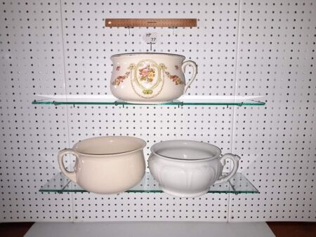 TRIO OF VINTAGE POTTY'S - CONDITION GOOD